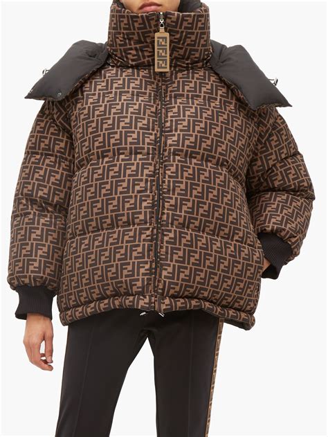 womens fendi puffer coat|Fendi monogram puffer jacket.